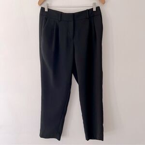 J Crew Black Pleated Pants Size 4 Classic Tapered Ankle Career